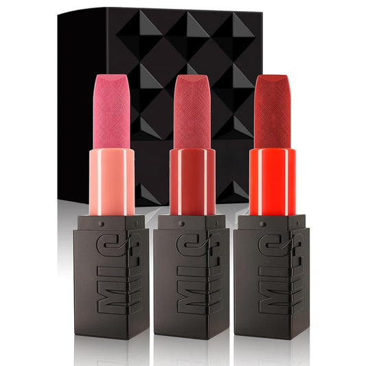 3PCS Velvet Matte Lipstick Sets, Super Matte Tinted Lip Gloss, 24 Hour Matt Lipstick Long Lasting Waterproof Moisturizing Highly Pigmented Matt Lip Stain Makeup Gift Kit for Women (Set A)